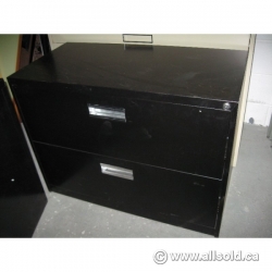 Hon Black 2 Drawer Lateral File Cabinet, Locking